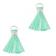 Mini Tassel 2cm - Silver-ocean blue